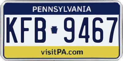 PA license plate KFB9467
