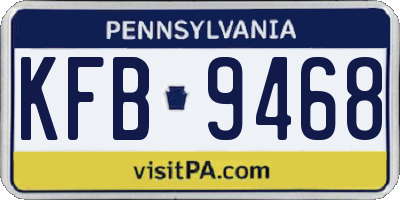 PA license plate KFB9468