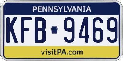 PA license plate KFB9469