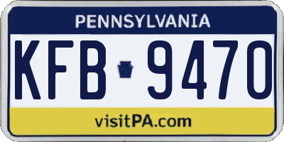 PA license plate KFB9470