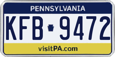 PA license plate KFB9472