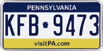 PA license plate KFB9473