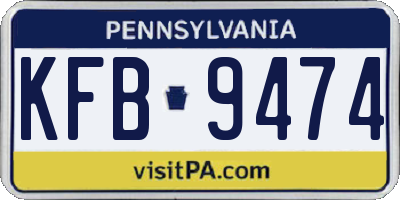 PA license plate KFB9474