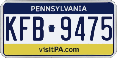 PA license plate KFB9475