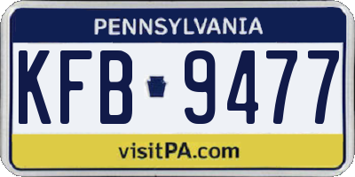 PA license plate KFB9477