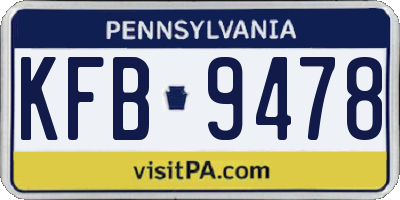 PA license plate KFB9478