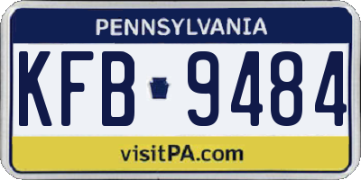 PA license plate KFB9484