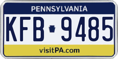 PA license plate KFB9485
