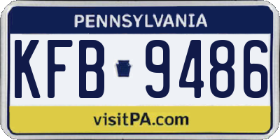 PA license plate KFB9486