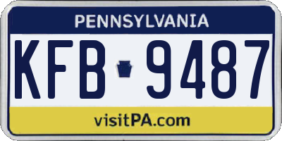 PA license plate KFB9487