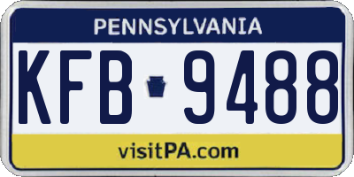 PA license plate KFB9488