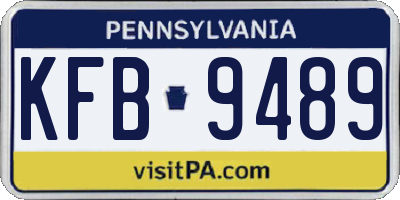 PA license plate KFB9489