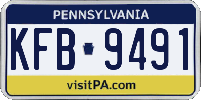 PA license plate KFB9491