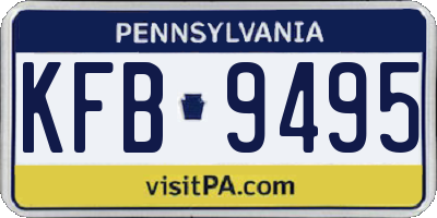 PA license plate KFB9495