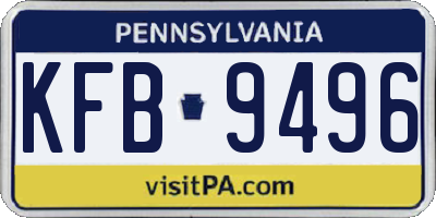 PA license plate KFB9496