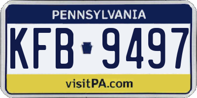 PA license plate KFB9497