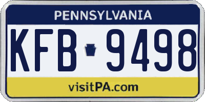 PA license plate KFB9498