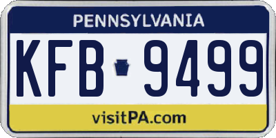 PA license plate KFB9499