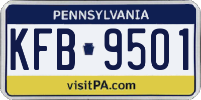 PA license plate KFB9501