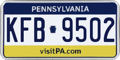 PA license plate KFB9502