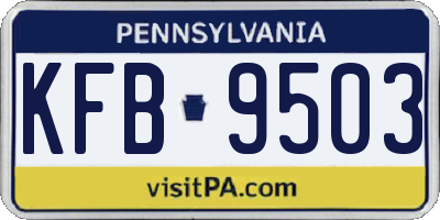 PA license plate KFB9503