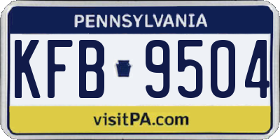 PA license plate KFB9504