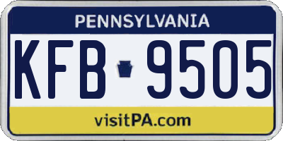 PA license plate KFB9505