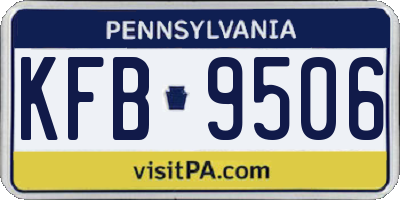 PA license plate KFB9506