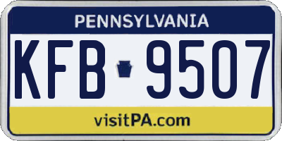PA license plate KFB9507