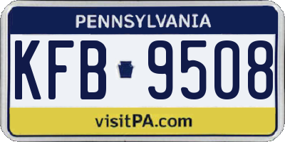 PA license plate KFB9508