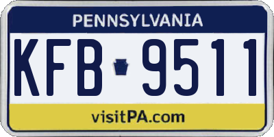 PA license plate KFB9511