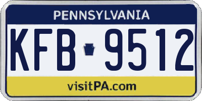 PA license plate KFB9512