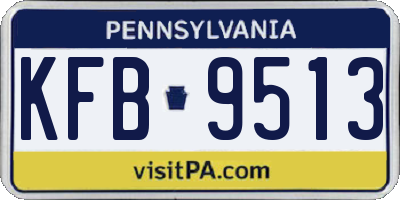 PA license plate KFB9513