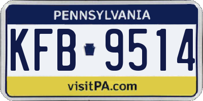 PA license plate KFB9514