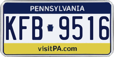 PA license plate KFB9516