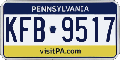 PA license plate KFB9517