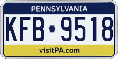 PA license plate KFB9518