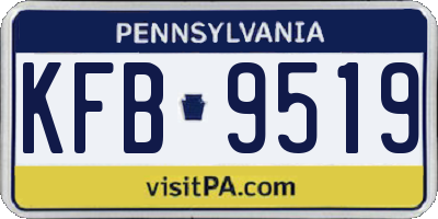 PA license plate KFB9519
