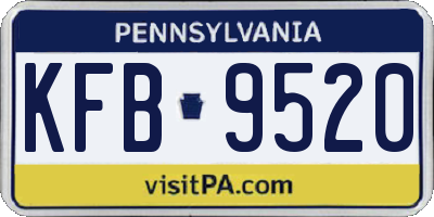 PA license plate KFB9520