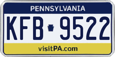 PA license plate KFB9522