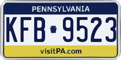 PA license plate KFB9523