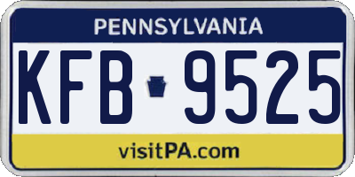 PA license plate KFB9525