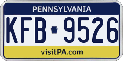 PA license plate KFB9526