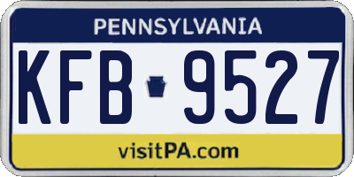 PA license plate KFB9527