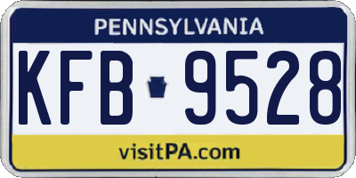 PA license plate KFB9528