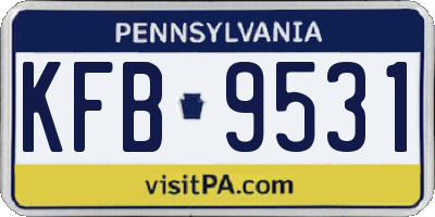 PA license plate KFB9531