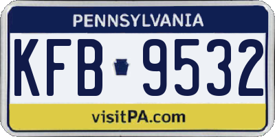 PA license plate KFB9532