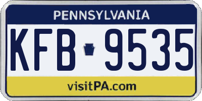 PA license plate KFB9535