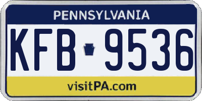 PA license plate KFB9536