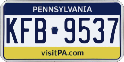 PA license plate KFB9537